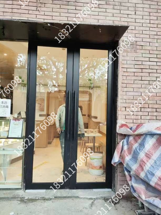 黑色铝合金边框推拉门 - 有框门